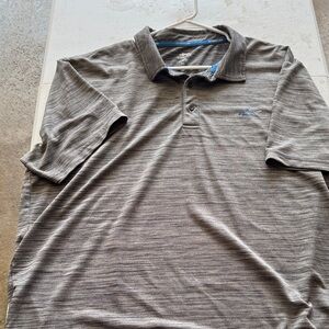 Greg Norman Collection Striped Gray Polo Shirt